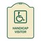 Signmission Handicap Visitor With Graphic Heavy-Gauge Aluminum Architectural Sign, 24" x 18", TG-1824-23920 A-DES-TG-1824-23920 - alternate 1